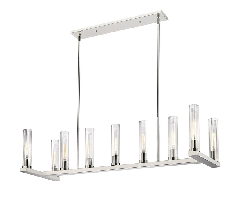 Z-Lite 3031-9L-PN Nine Light Linear Chandelier, Polished Nickel