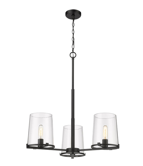Z-Lite 3032-3MB Three Light Chandelier, Matte Black