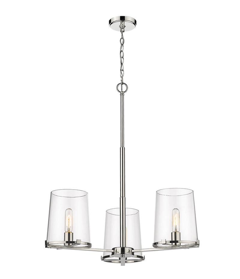 Z-Lite 3032-3PN Three Light Chandelier, Polished Nickel