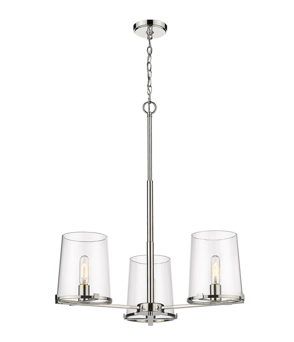 Z-Lite 3032-3PN Three Light Chandelier, Polished Nickel
