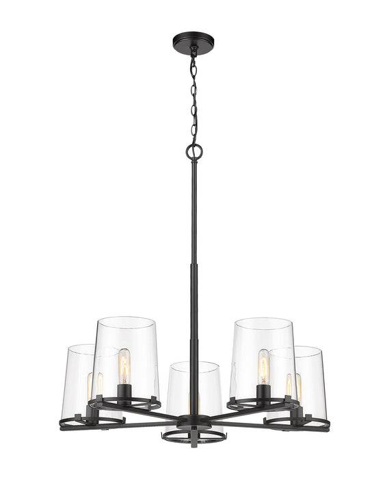 Z-Lite 3032-5MB Five Light Chandelier, Matte Black