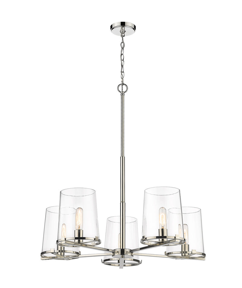 Z-Lite 3032-5PN Five Light Chandelier, Polished Nickel