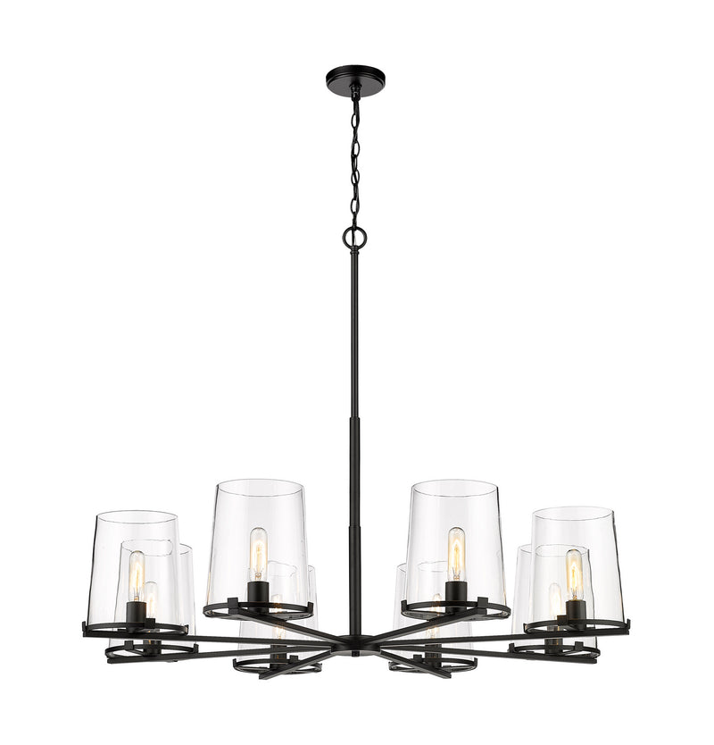 Z-Lite 3032-8MB Eight Light Chandelier, Matte Black