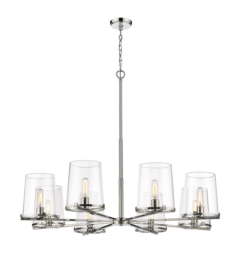 Z-Lite 3032-8PN Eight Light Chandelier, Polished Nickel