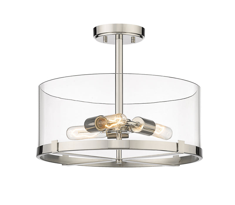 Z-Lite 3032SF-PN Three Light Semi Flush Mount, Polished Nickel