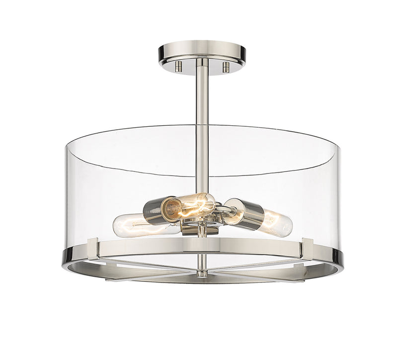 Z-Lite 3032SF-PN Three Light Semi Flush Mount, Polished Nickel