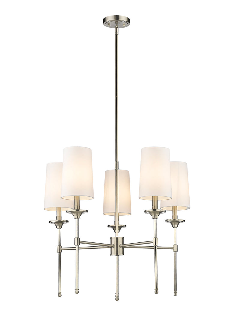 Z-Lite 3033-5BN Five Light Chandelier, Brushed Nickel