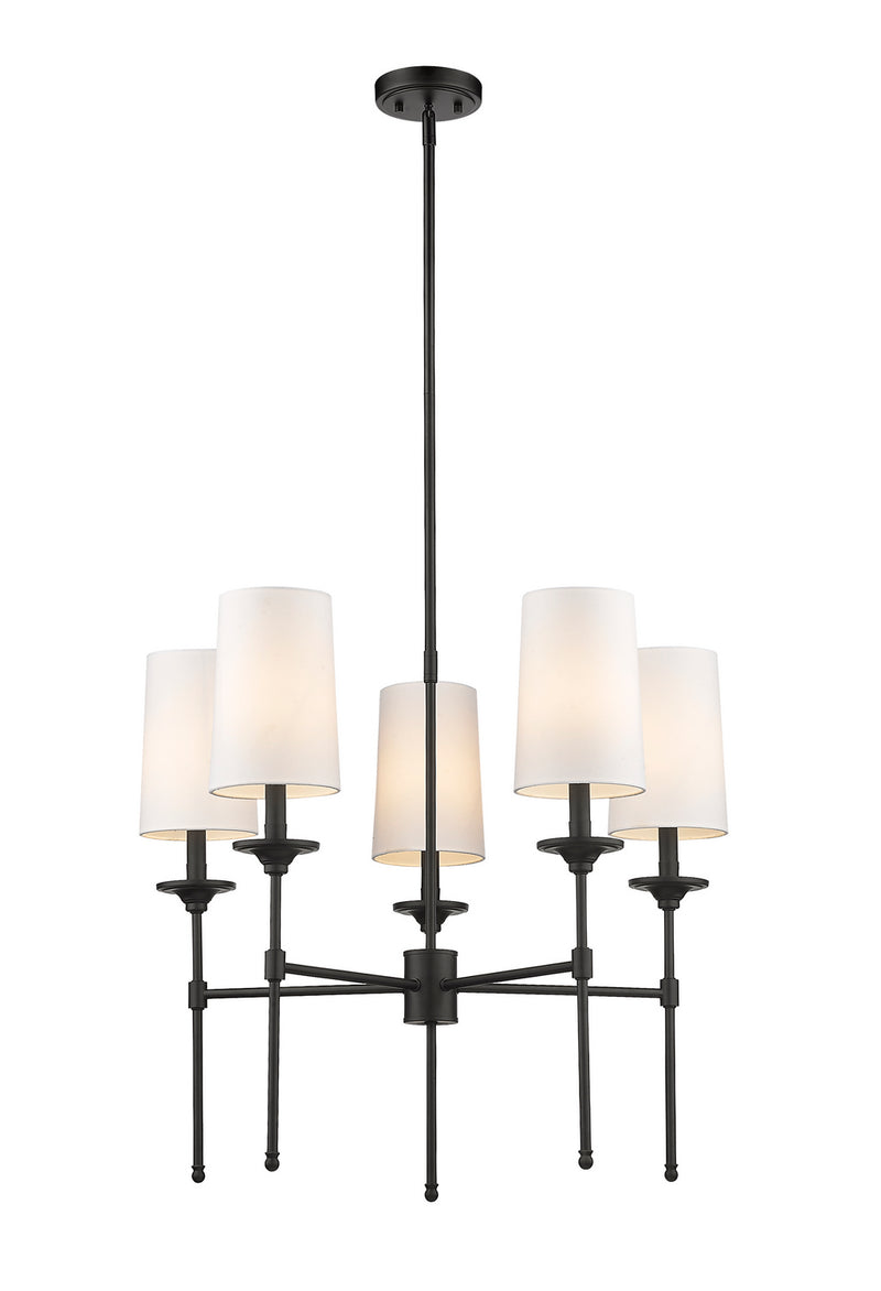 Z-Lite 3033-5MB Five Light Chandelier, Matte Black