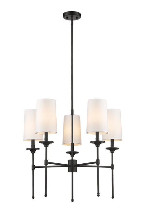 Z-Lite 3033-5MB Five Light Chandelier, Matte Black