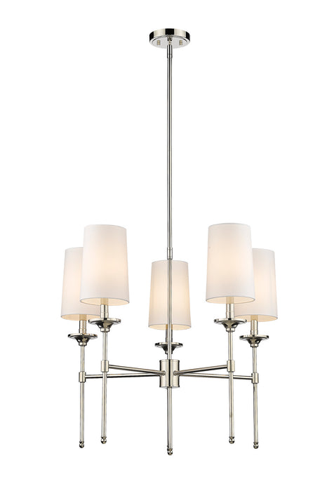 Z-Lite 3033-5PN Five Light Chandelier, Polished Nickel