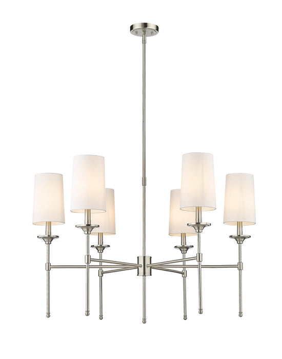 Z-Lite 3033-6BN Six Light Chandelier, Brushed Nickel