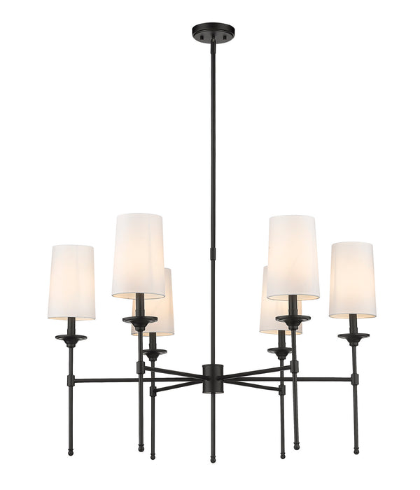 Z-Lite 3033-6MB Six Light Chandelier, Matte Black