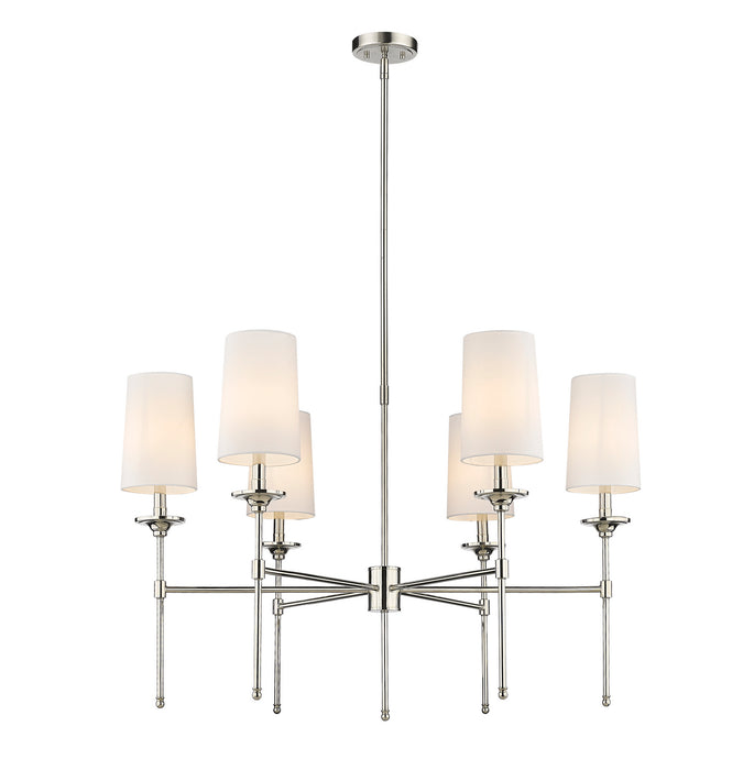 Z-Lite 3033-6PN Six Light Chandelier, Polished Nickel