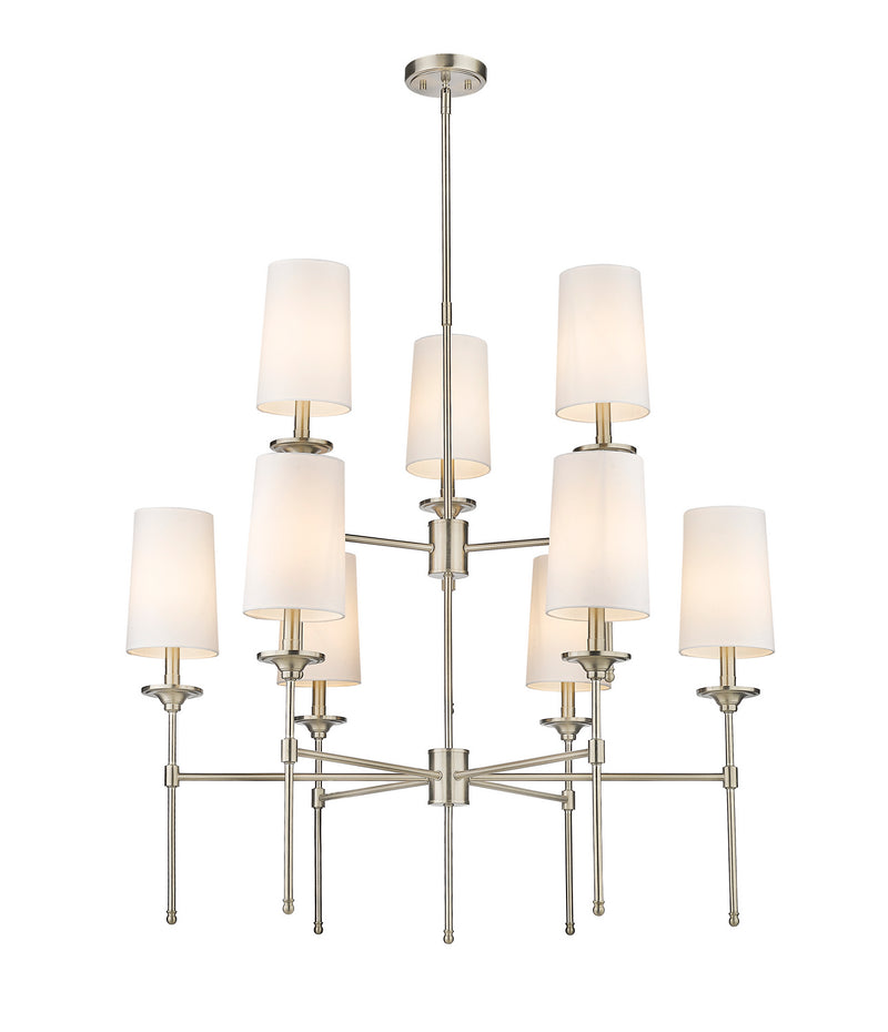 Z-Lite 3033-9BN Nine Light Chandelier, Brushed Nickel