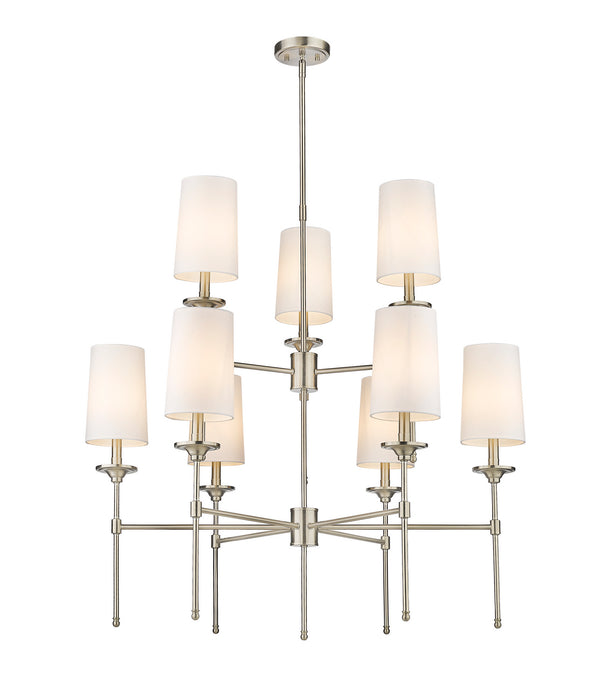 Z-Lite 3033-9BN Nine Light Chandelier, Brushed Nickel