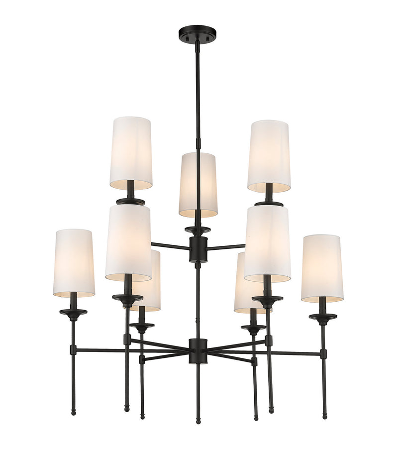 Z-Lite 3033-9MB Nine Light Chandelier, Matte Black