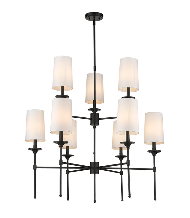 Z-Lite 3033-9MB Nine Light Chandelier, Matte Black