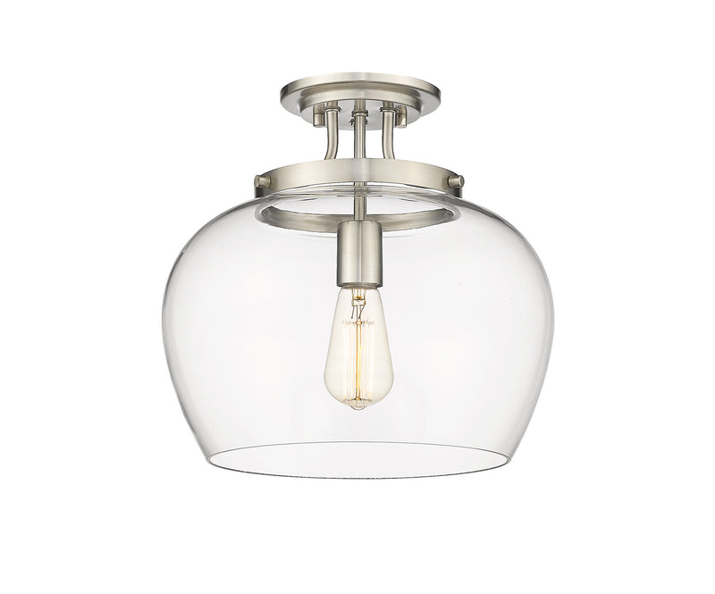 Z-Lite 473SF13-BN One Light Semi Flush Mount, Brushed Nickel
