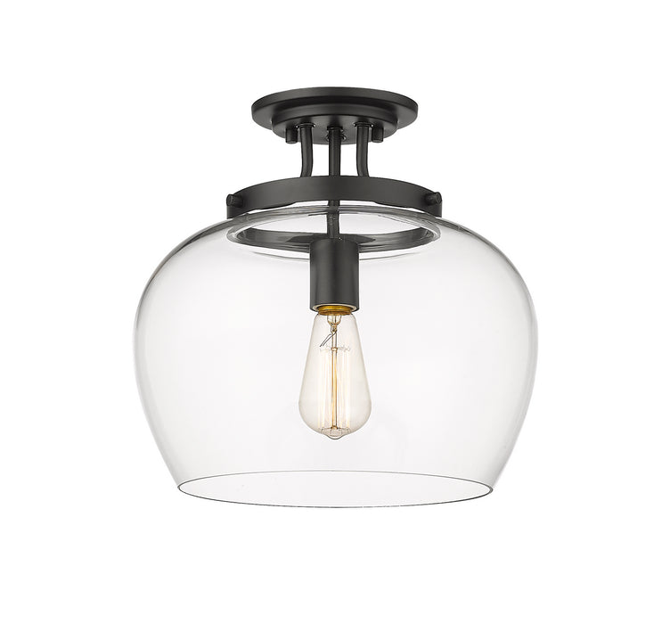 Z-Lite 473SF13-MB One Light Semi Flush Mount, Matte Black