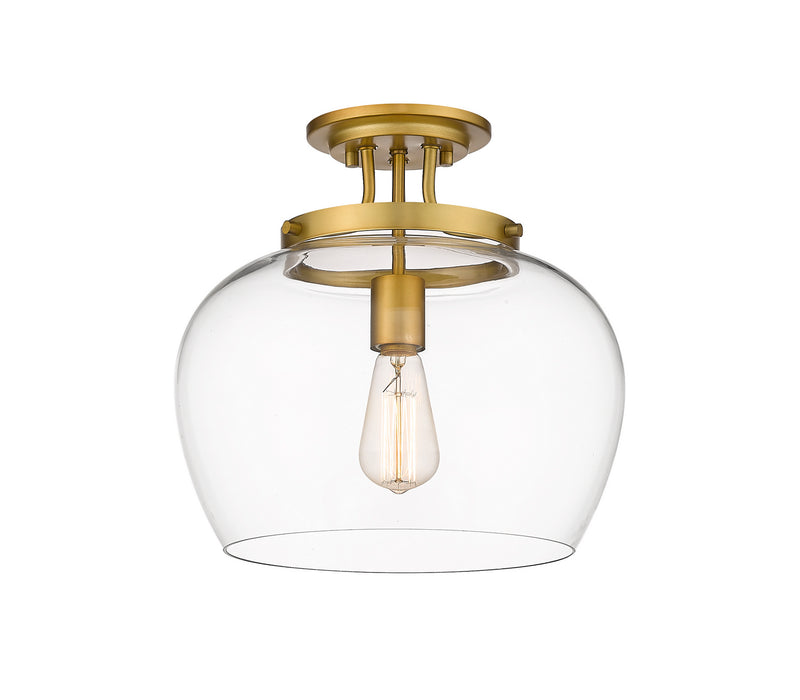 Z-Lite 473SF13-OBR One Light Semi Flush Mount, Olde Brass