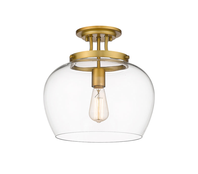 Z-Lite 473SF13-OBR One Light Semi Flush Mount, Olde Brass
