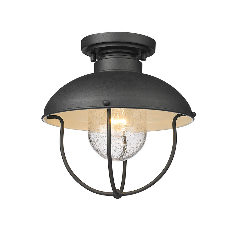 Z-Lite 590F-BK One Light Outdoor Flush Mount, Black
