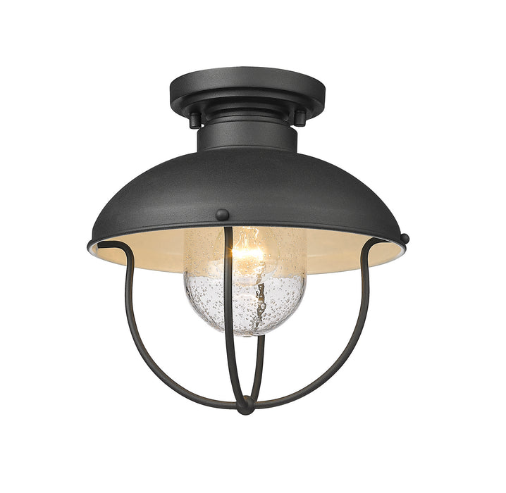 Z-Lite 590F-BK One Light Outdoor Flush Mount, Black