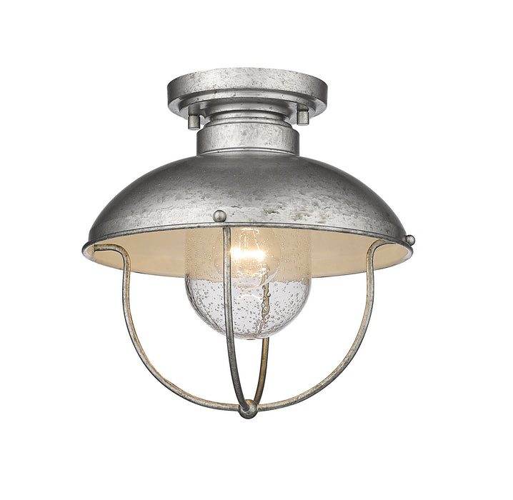 Z-Lite 590F-GV One Light Outdoor Flush Mount, Galvanized