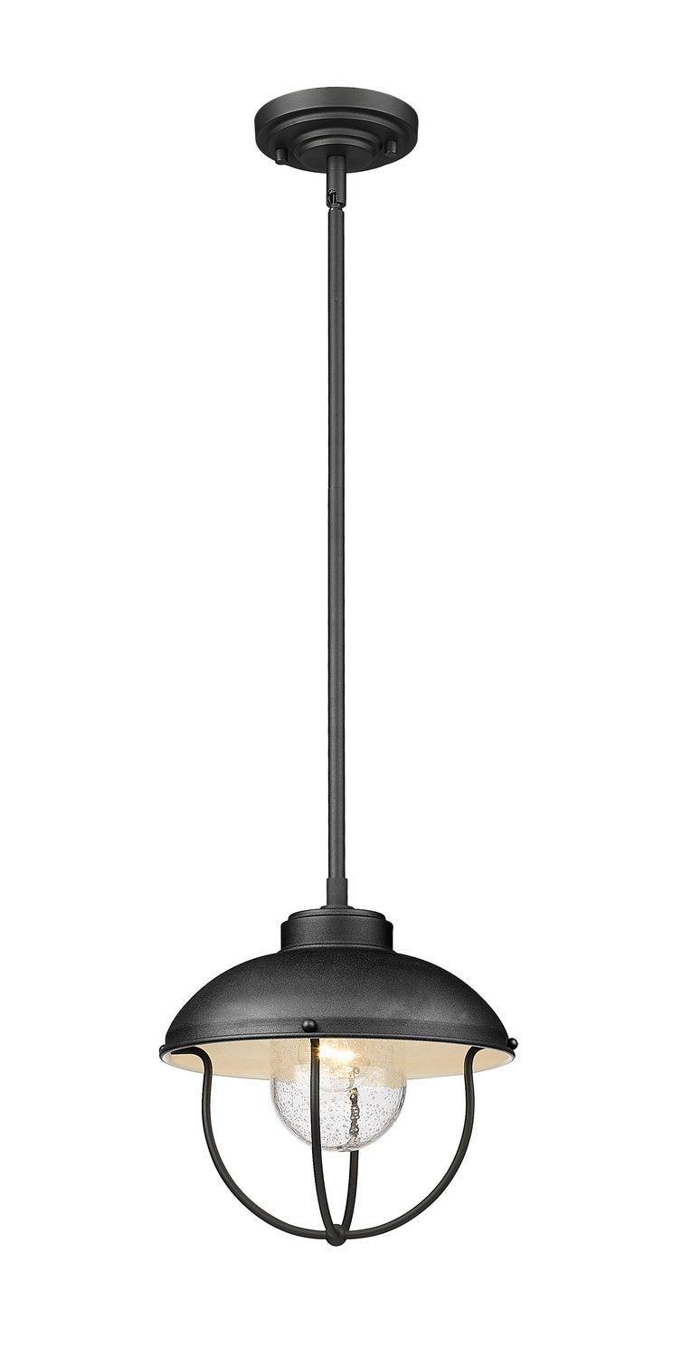 Z-Lite 590P-BK One Light Outdoor Pendant, Black