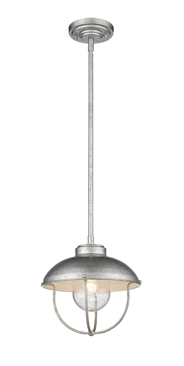 Z-Lite 590P-GV One Light Outdoor Pendant, Galvanized