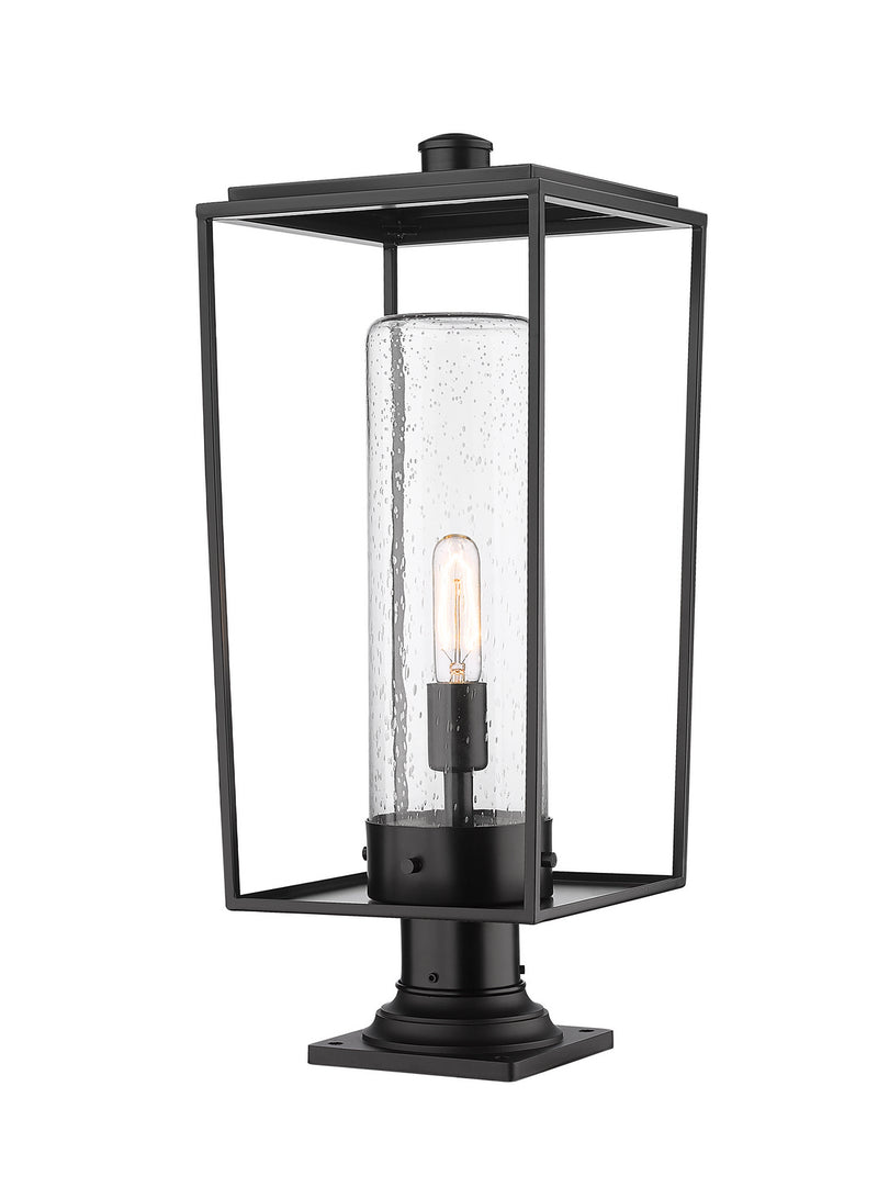 Z-Lite 594PHBR-533PM-BK One Light Outdoor Pier Mounted Fixture, Black