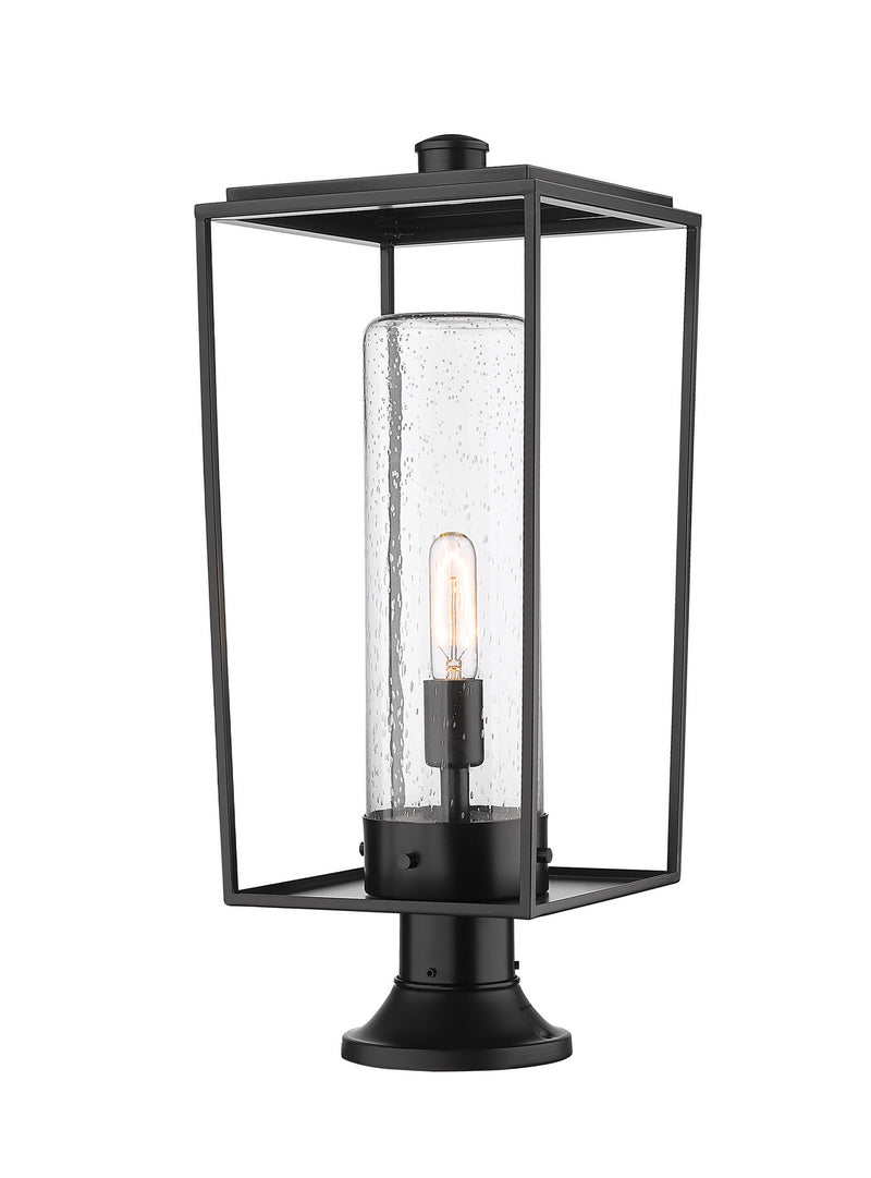 Z-Lite 594PHBR-553PM-BK One Light Outdoor Pier Mounted Fixture, Black