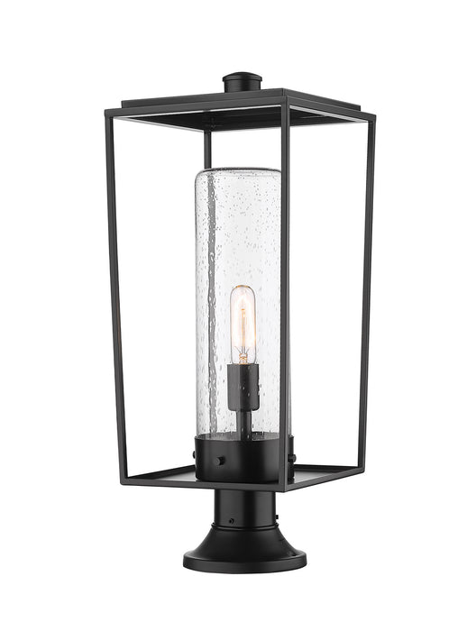 Z-Lite 594PHBR-553PM-BK One Light Outdoor Pier Mounted Fixture, Black