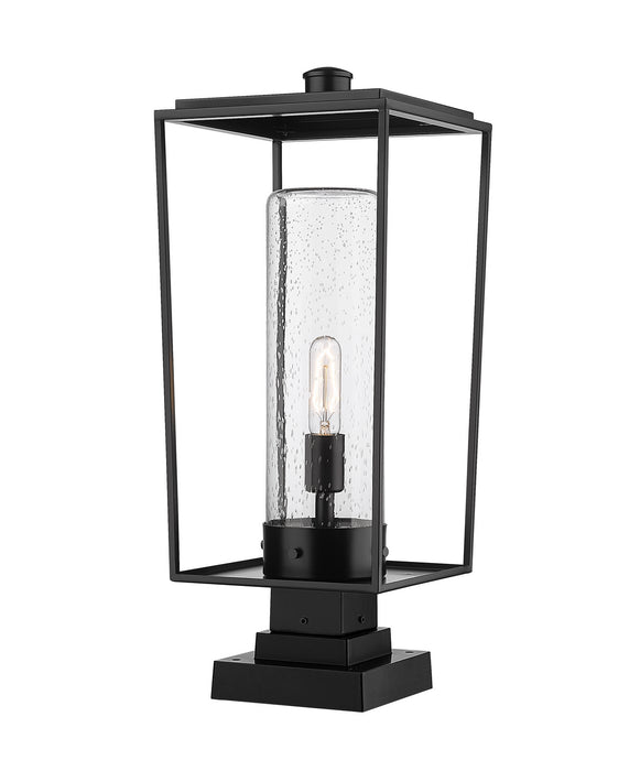 Z-Lite 594PHBS-SQPM-BK One Light Outdoor Pier Mounted Fixture, Black