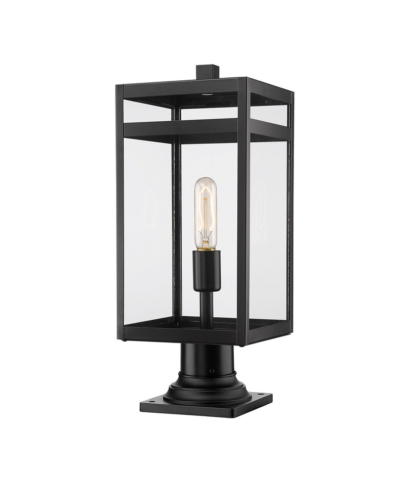 Z-Lite 596PHMR-533PM-BK One Light Outdoor Pier Mounted Fixture, Black