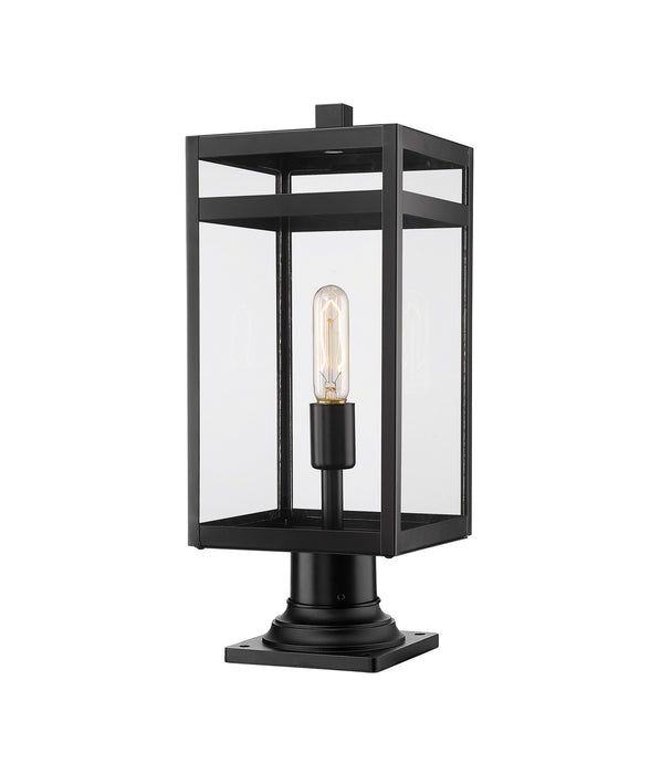 Z-Lite 596PHMR-533PM-BK One Light Outdoor Pier Mounted Fixture, Black
