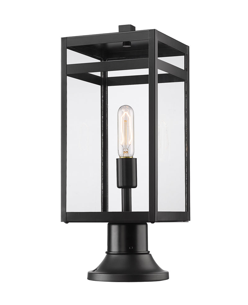 Z-Lite 596PHMR-553PM-BK One Light Outdoor Pier Mounted Fixture, Black