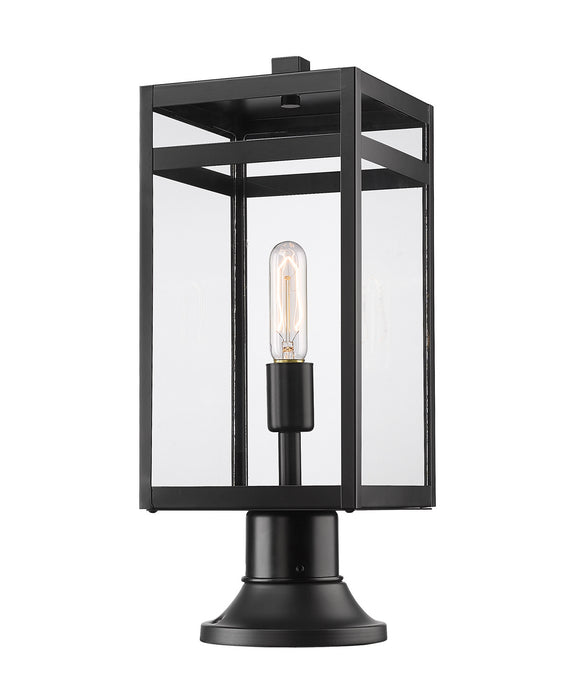 Z-Lite 596PHMR-553PM-BK One Light Outdoor Pier Mounted Fixture, Black