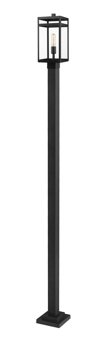 Z-Lite 596PHMS-536P-BK One Light Outdoor Post Mounted Fixture, Black