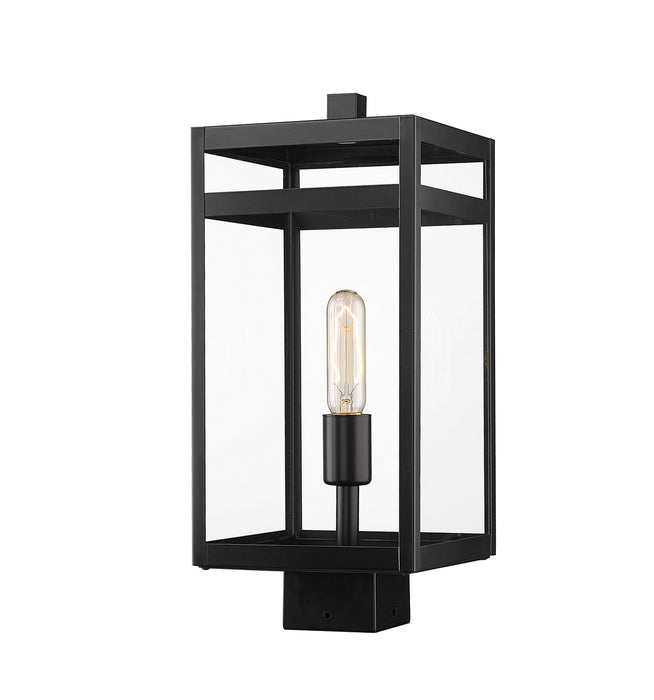 Z-Lite 596PHMS-BK One Light Outdoor Post Mount Fixture, Black