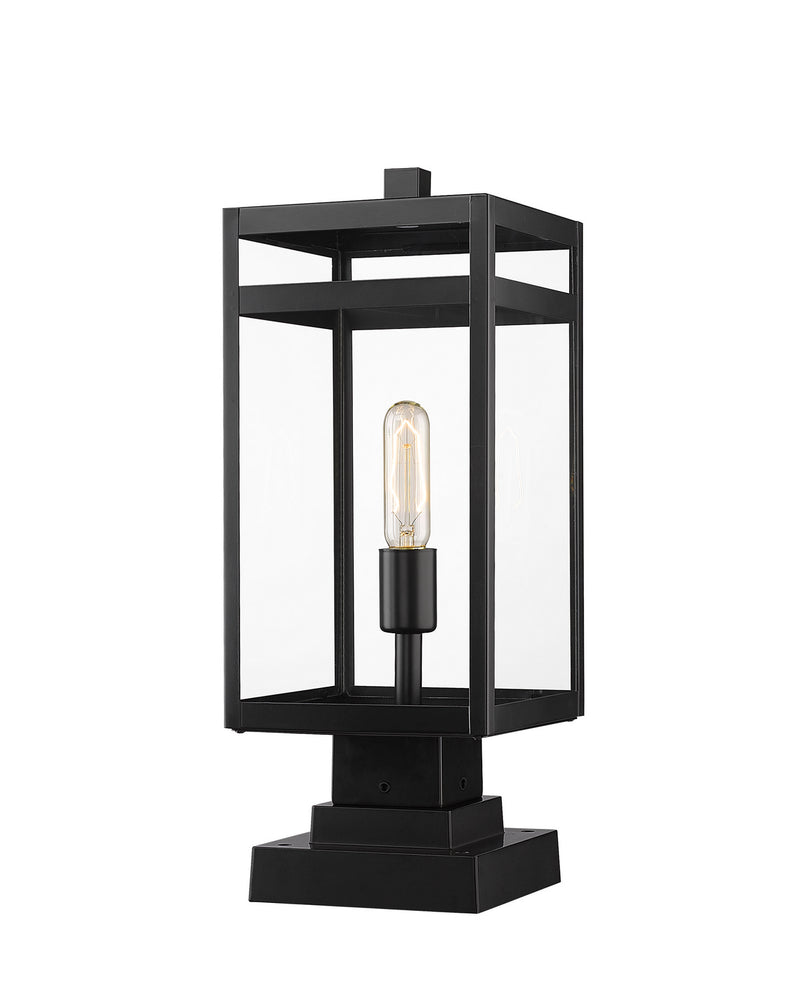 Z-Lite 596PHMS-SQPM-BK One Light Outdoor Pier Mounted Fixture, Black