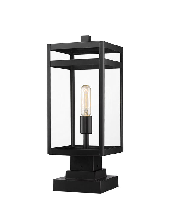 Z-Lite 596PHMS-SQPM-BK One Light Outdoor Pier Mounted Fixture, Black