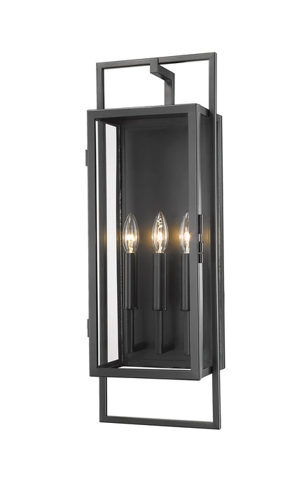 Z-Lite 598B-BK Three Light Outdoor Wall Light, Black