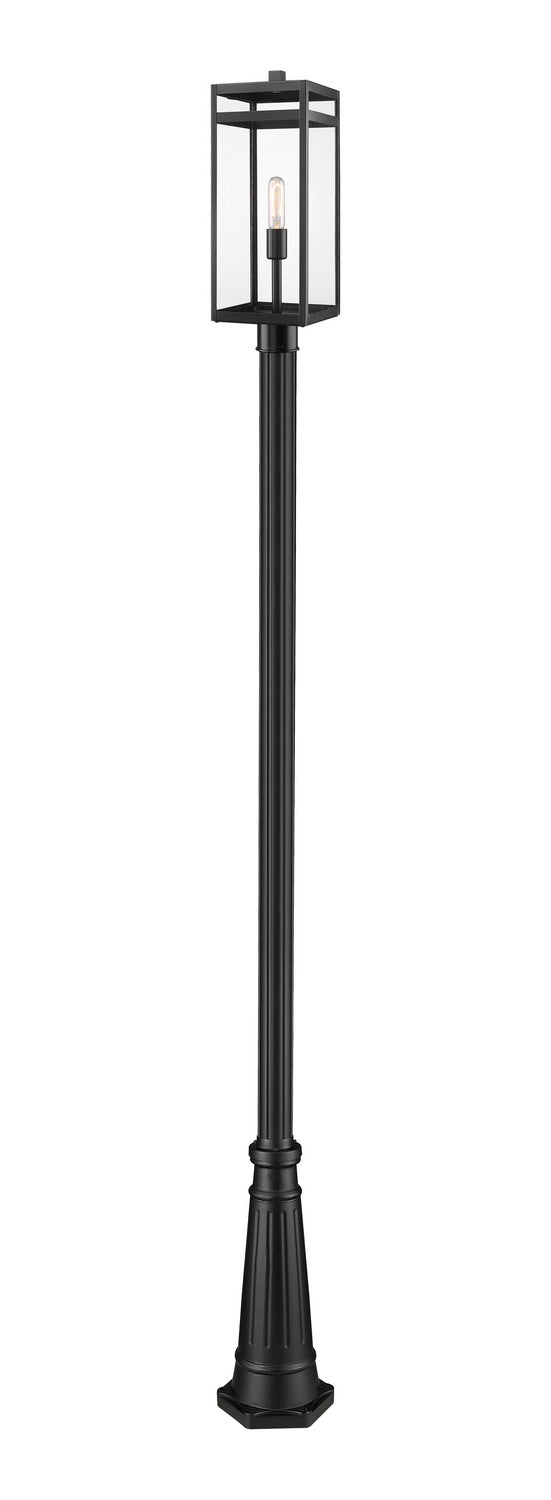 Z-Lite 596PHBR-519P-BK One Light Outdoor Post Mounted Fixture, Black