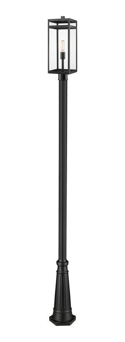 Z-Lite 596PHBR-519P-BK One Light Outdoor Post Mounted Fixture, Black