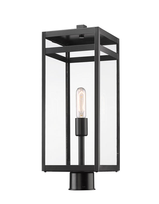 Z-Lite 596PHBR-BK One Light Outdoor Post Mount Fixture, Black