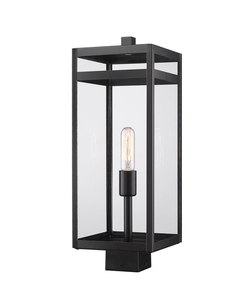 Z-Lite 596PHBS-BK One Light Outdoor Post Mount Fixture, Black