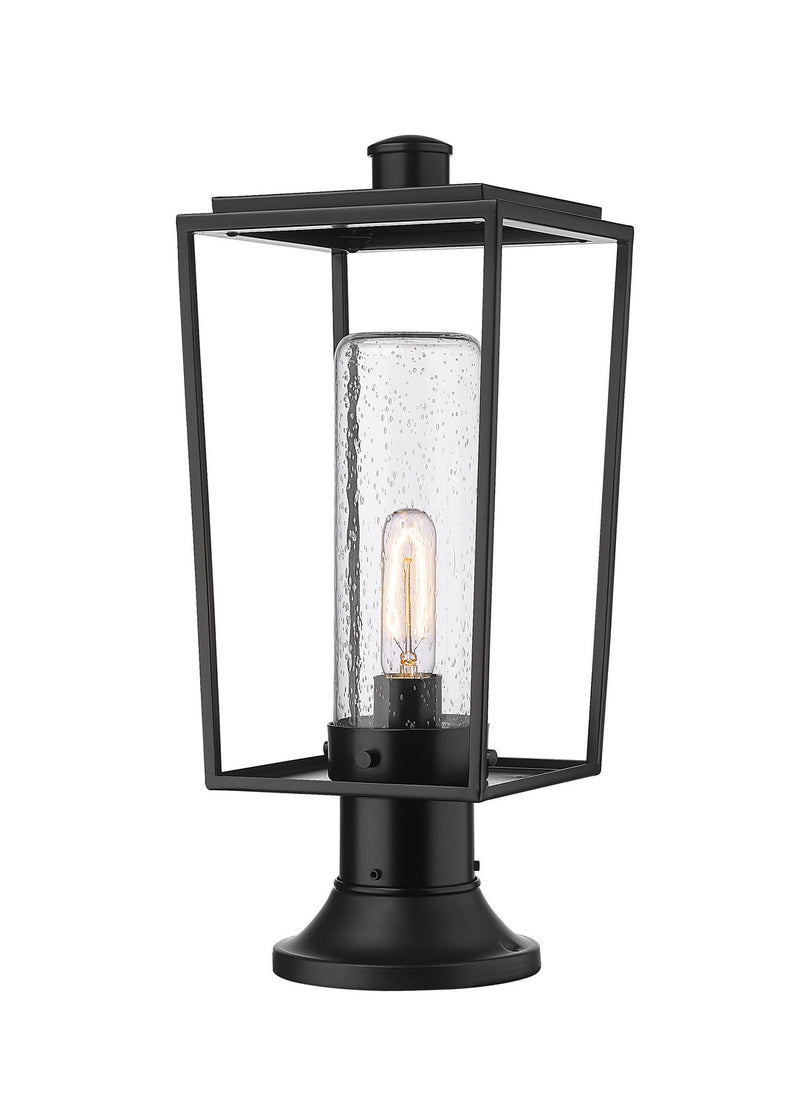 Z-Lite 594PHMR-553PM-BK One Light Outdoor Pier Mounted Fixture, Black