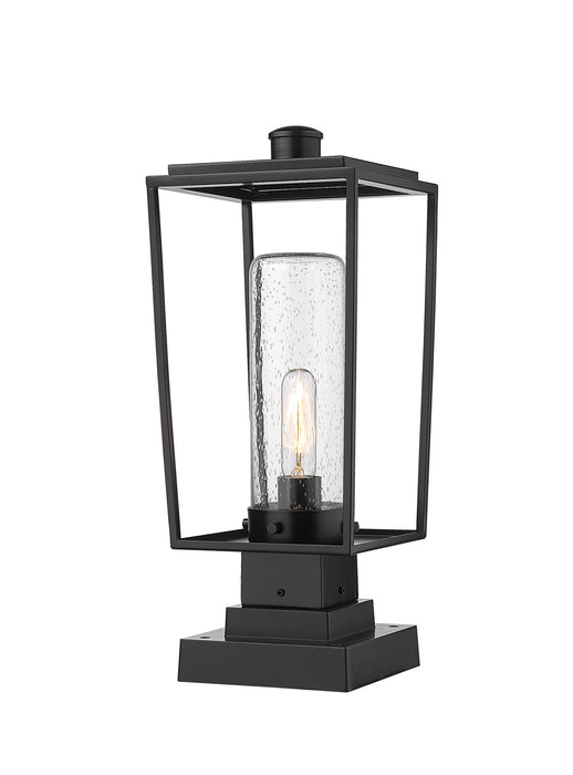 Z-Lite 594PHMS-SQPM-BK One Light Outdoor Pier Mounted Fixture, Black