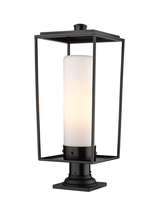 Z-Lite 595PHBR-533PM-BK One Light Outdoor Pier Mounted Fixture, Black